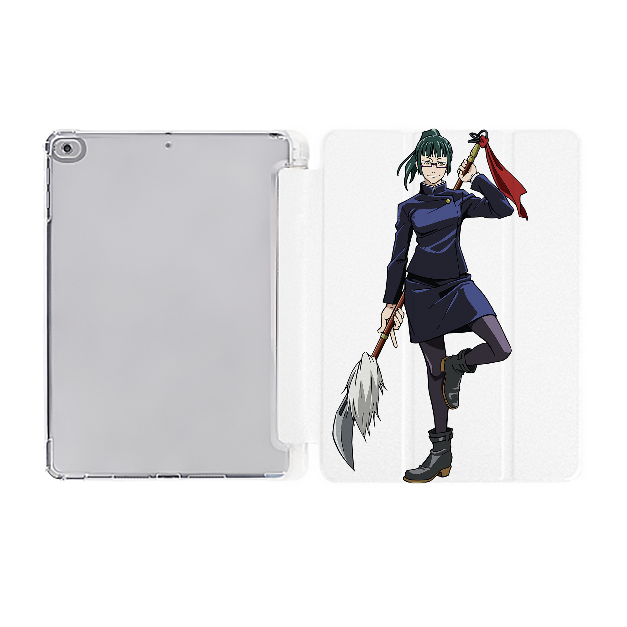 （画像用） 呪術廻戦 Jujutsu Kaisen IPad ケース ペン収納付き 三つ折りスタンド PUレザー×シリコン 対応機種9.5/10.5/10.9インチ